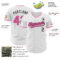 Custom White Pink-Black Authentic Baseball Jersey