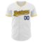 Custom White Gold-Navy Authentic Baseball Jersey