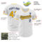 Custom White Gold-Navy Authentic Baseball Jersey