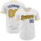 Custom White Gold-Navy Authentic Baseball Jersey