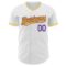 Custom White Gold-Purple Authentic Baseball Jersey