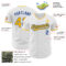 Custom White Gold-Royal Authentic Baseball Jersey