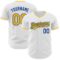 Custom White Gold-Royal Authentic Baseball Jersey
