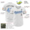 Custom White Light Blue-Steel Gray Authentic Baseball Jersey