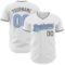 Custom White Light Blue-Steel Gray Authentic Baseball Jersey