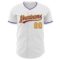 Custom White Purple-Gold Authentic Baseball Jersey