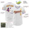 Custom White Purple-Gold Authentic Baseball Jersey