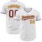 Custom White Purple-Gold Authentic Baseball Jersey