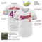 Custom White Purple-Orange Authentic Baseball Jersey