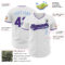 Custom White Purple Black-Light Blue Authentic Baseball Jersey
