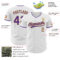 Custom White Purple-Old Gold Authentic Baseball Jersey
