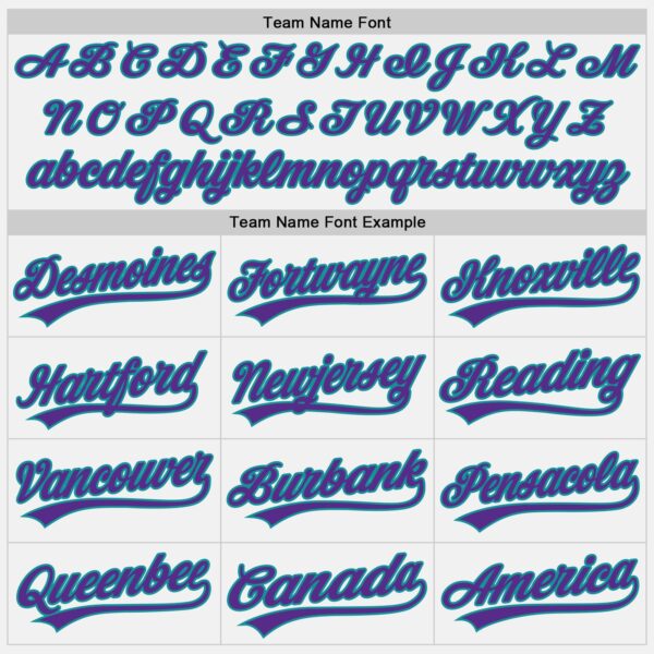 Custom White Purple-Teal Authentic Baseball Jersey