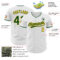 Custom White Green-Gold Authentic Baseball Jersey