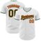Custom White Green-Orange Authentic Baseball Jersey