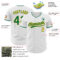 Custom White Kelly Green-Gold Authentic Baseball Jersey