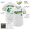 Custom White Kelly Green-Old Gold Authentic Baseball Jersey