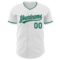 Custom White Kelly Green-Gray Authentic Baseball Jersey