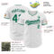 Custom White Kelly Green-Gray Authentic Baseball Jersey