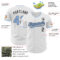 Custom White Light Blue-Black Authentic Baseball Jersey