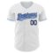 Custom White Light Blue-Navy Authentic Baseball Jersey