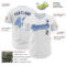 Custom White Light Blue-Navy Authentic Baseball Jersey