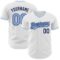 Custom White Light Blue-Navy Authentic Baseball Jersey