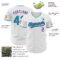 Custom White Teal-Purple Authentic Baseball Jersey