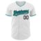 Custom White Teal-Black Authentic Baseball Jersey