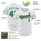 Custom White Teal Black-Yellow Authentic Baseball Jersey