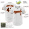 Custom White Brown-Orange Authentic Baseball Jersey