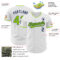 Custom White Neon Green-Navy Authentic Baseball Jersey