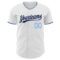 Custom White Navy-Light Blue Authentic Baseball Jersey