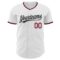 Custom White Black-Crimson Authentic Baseball Jersey