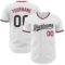 Custom White Black-Crimson Authentic Baseball Jersey