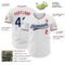 Custom White Navy-Red Authentic Baseball Jersey