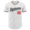 Custom White Black-Red Authentic Baseball Jersey