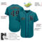 Custom Teal Navy-Old Gold Authentic Baseball Jersey