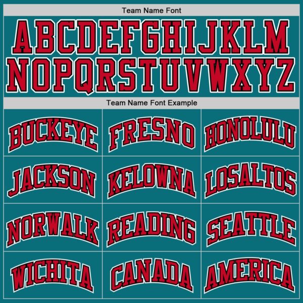 Custom Teal Red-Black Authentic Baseball Jersey