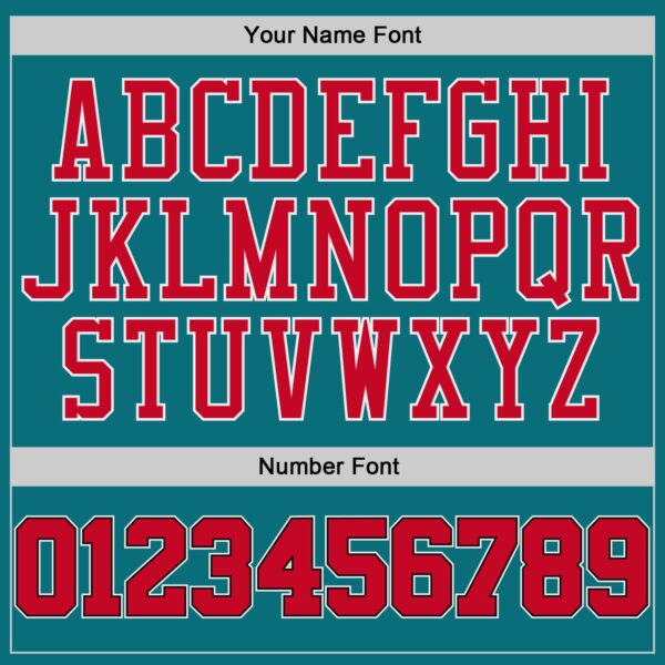 Custom Teal Red-Black Authentic Baseball Jersey