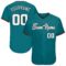 Custom Teal White-Orange Authentic Baseball Jersey