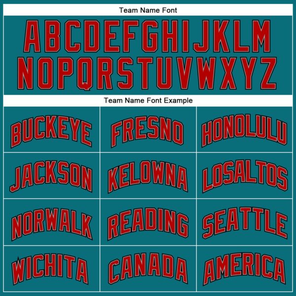 Custom Teal Red-Black Authentic Baseball Jersey
