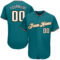 Custom Teal White-Old Gold Authentic Baseball Jersey