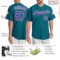 Custom Teal Purple Pinstripe Purple-White Authentic Baseball Jersey