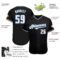 Custom Black White-Light Blue Authentic Baseball Jersey