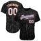 Custom Black White Pinstripe White-Orange Authentic Baseball Jersey