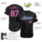 Custom Black White Pinstripe Pink-Light Blue Authentic Baseball Jersey