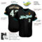 Custom Black White-Teal Authentic Baseball Jersey