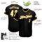 Custom Black White-Gold Authentic Baseball Jersey
