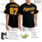 Custom Black Gold-White Authentic Baseball Jersey