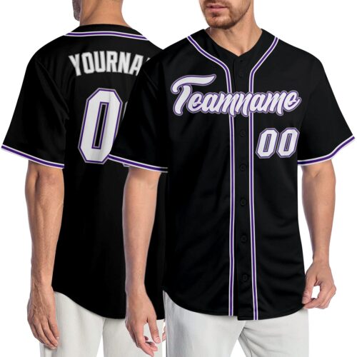 black_0655_9e475316-e381-4ec4-b8ba-8c7088372c3b Custom Black White-Purple Authentic Baseball Jersey